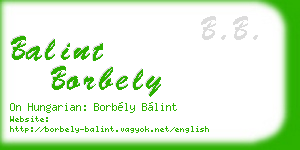 balint borbely business card