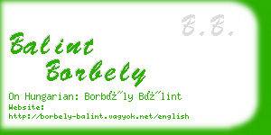 balint borbely business card